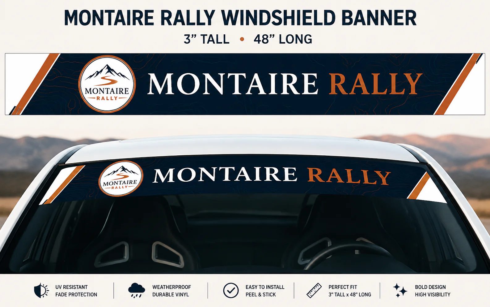 Official Montaire Rally windshield banner