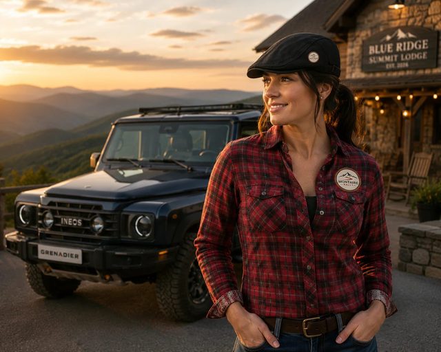 Driver with a Land Rover Defender